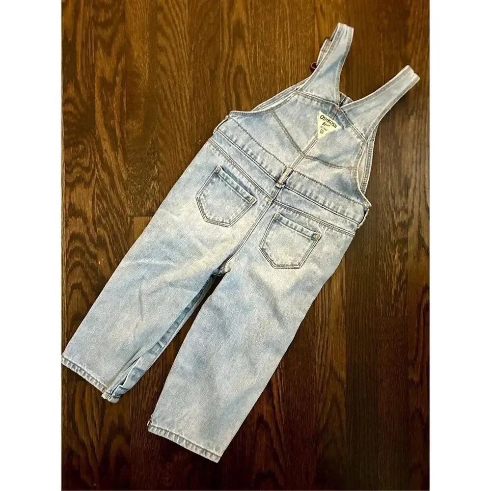 OSHKOSH B’Gosh Toddler Girls 18-24 Months Denim Overalls